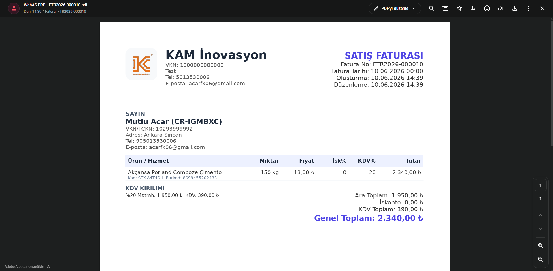 WebAS Muhasebe Screenshot 17